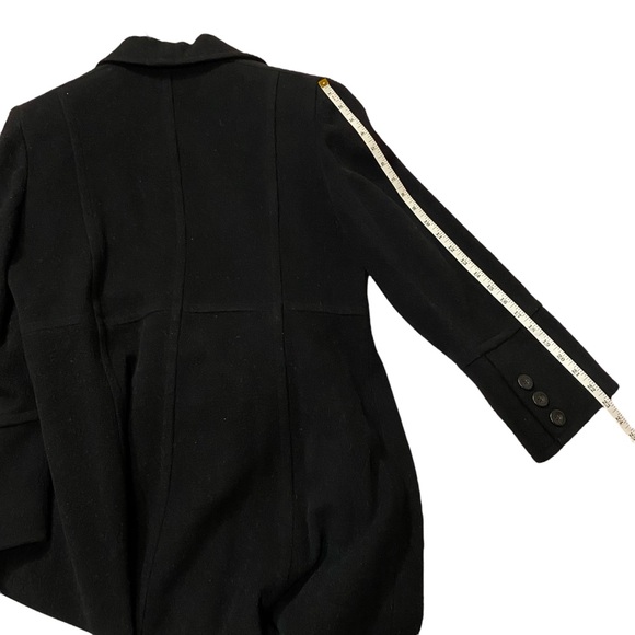 Albert Nipon Studio Women's Wool Long Coat Front Buttons Closure Pockets Black 6 - Picture 8 of 16
